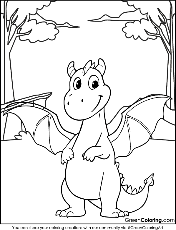 dragon coloring page free printable