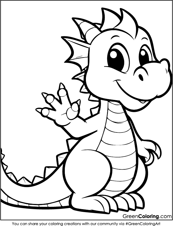 dragon coloring pages kids free