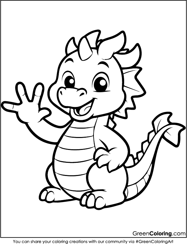 dragon coloring pages kids free