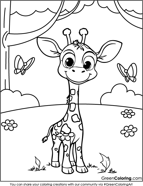 Printable Giraffe Coloring Pages PDF