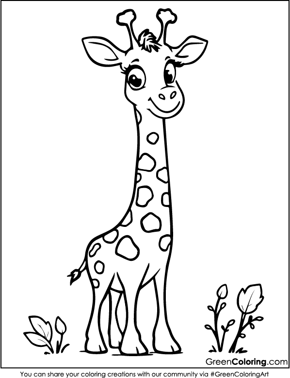 Giraffe Coloring Pages pdf Printable