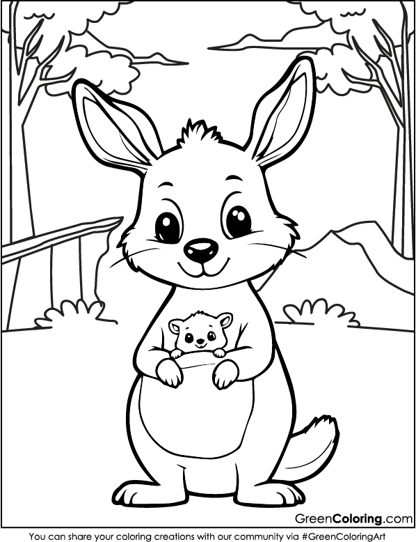 Kangaroo Coloring Pages