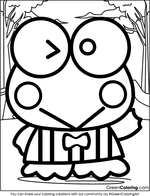 Keroppi Coloring Pages