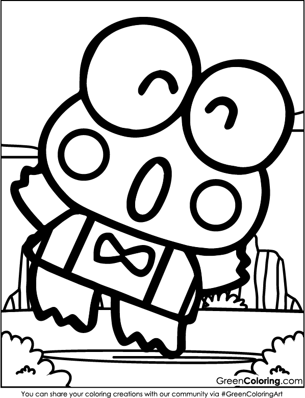 Keroppi Coloring Pages