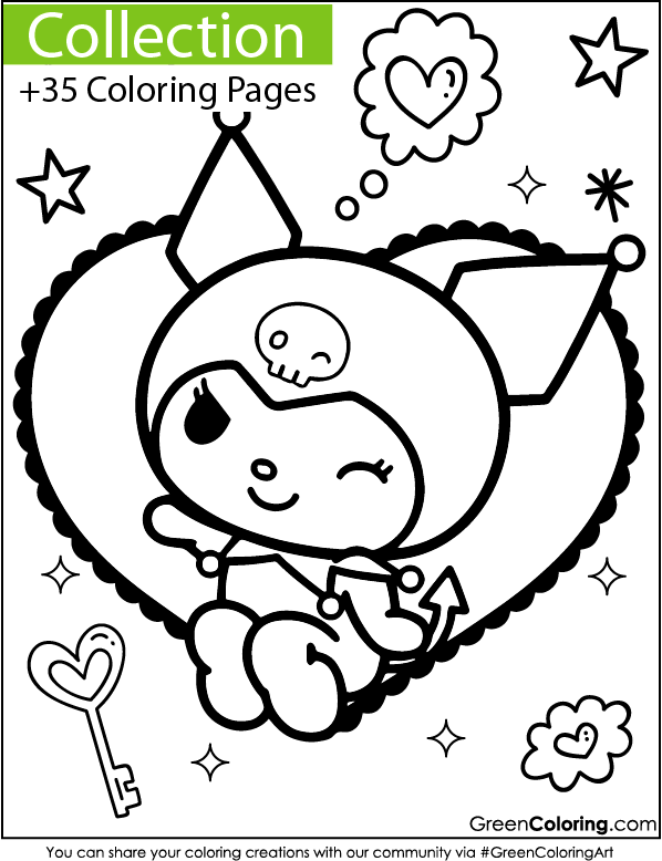 Kuromi Coloring Pages