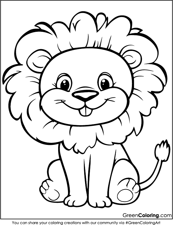 Printable Lion Coloring Pages PDF