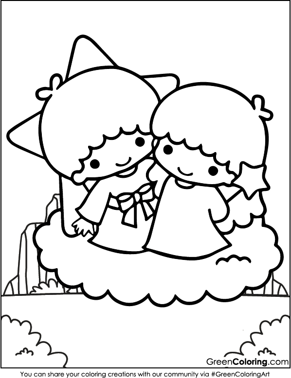 Little Twin Stars Coloring Pages