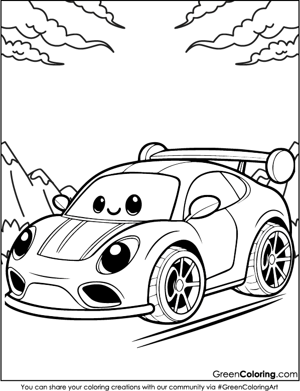 race car coloring page