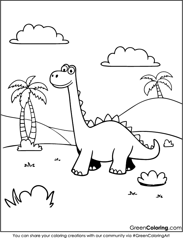 easy dinosaur coloring pages pdf