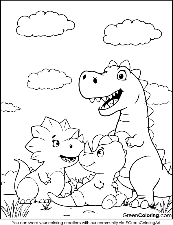 simple dinosaur coloring pages for toddlers