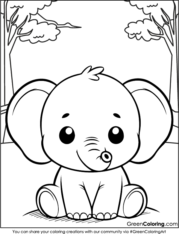 Elephant Coloring Page