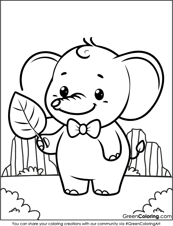 Elephant Coloring Pages PDF