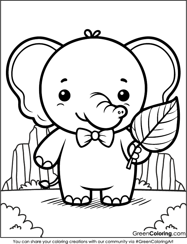 Printable Elephant Coloring Pages PDF