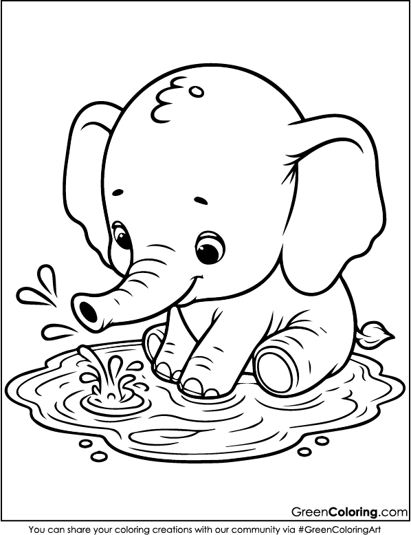 Free Printable Elephant Coloring Pages PDF