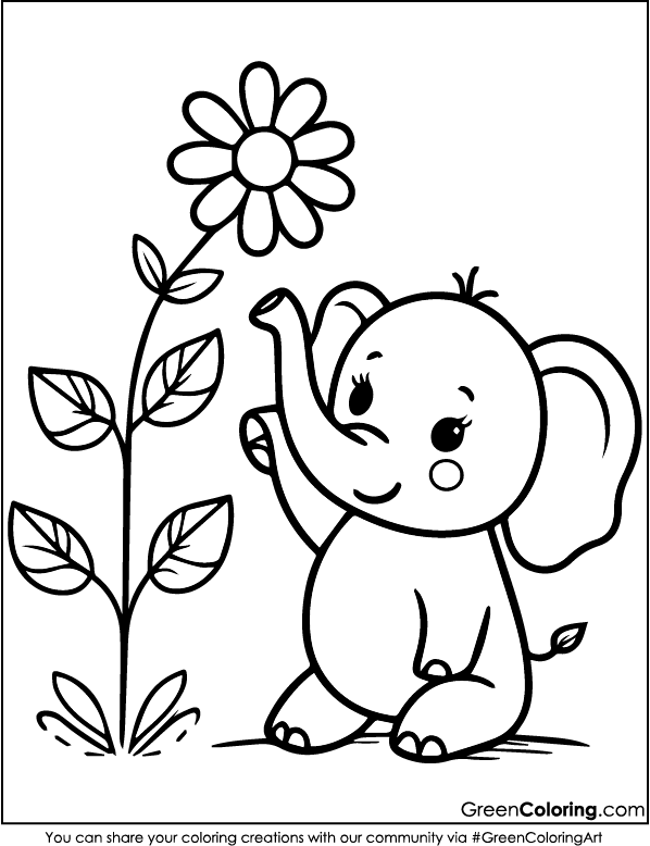 Elephant Coloring Pages