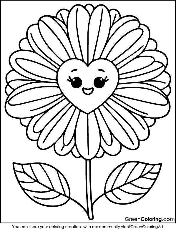 Flower Coloring Pages PDF Printable