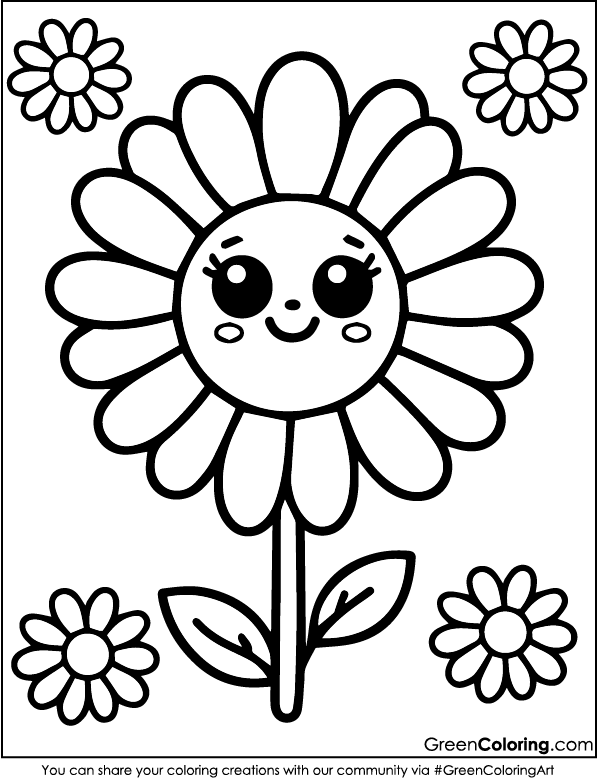 Flower Coloring Pages Free Download