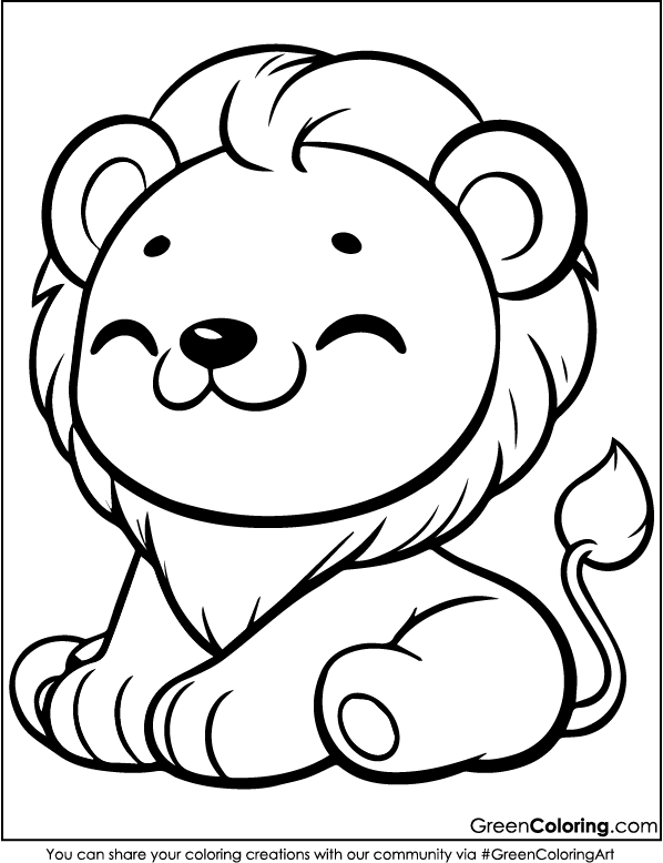 Free Printable Lion Coloring Pages PDF