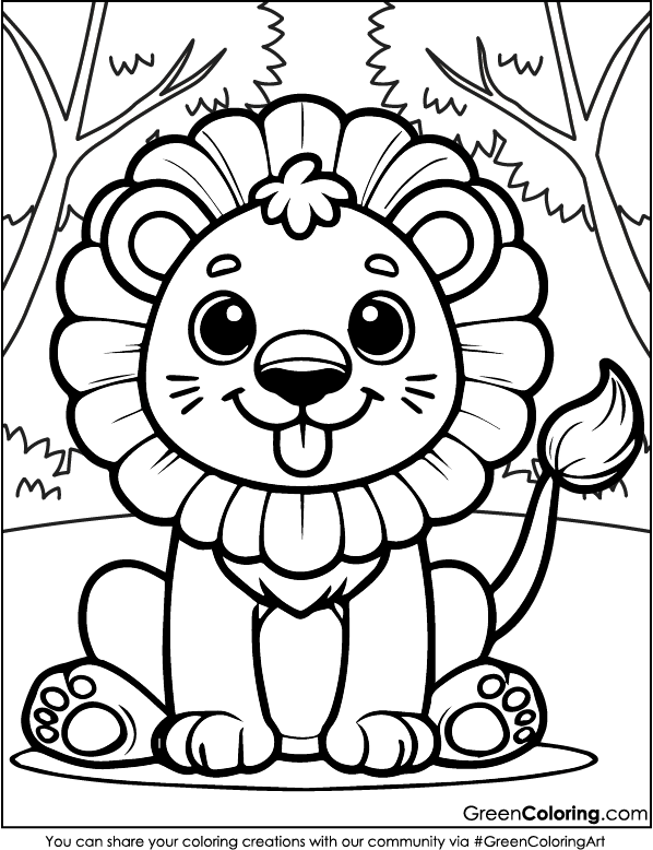 Free Lion Coloring Pages PDF