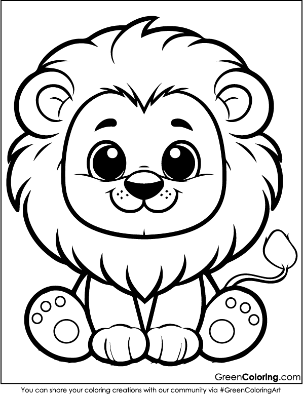 Free Lion Coloring Pages PDF