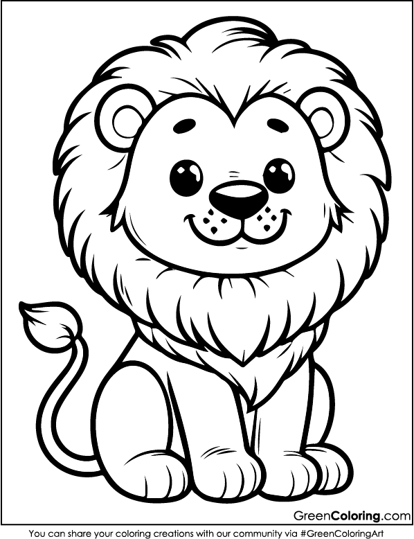 Free Printable Lion Coloring Pages PDF