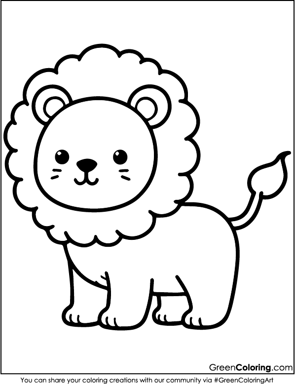 Free Printable Lion Coloring Pages PDF Download