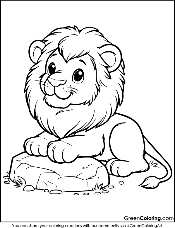 Simple Lion Coloring Sheets for Kids and Toddlers