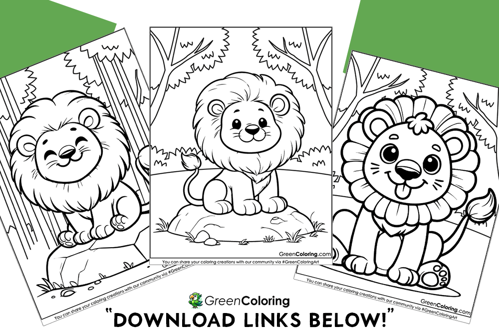 Free Printable Lion Coloring Pages PDF Download