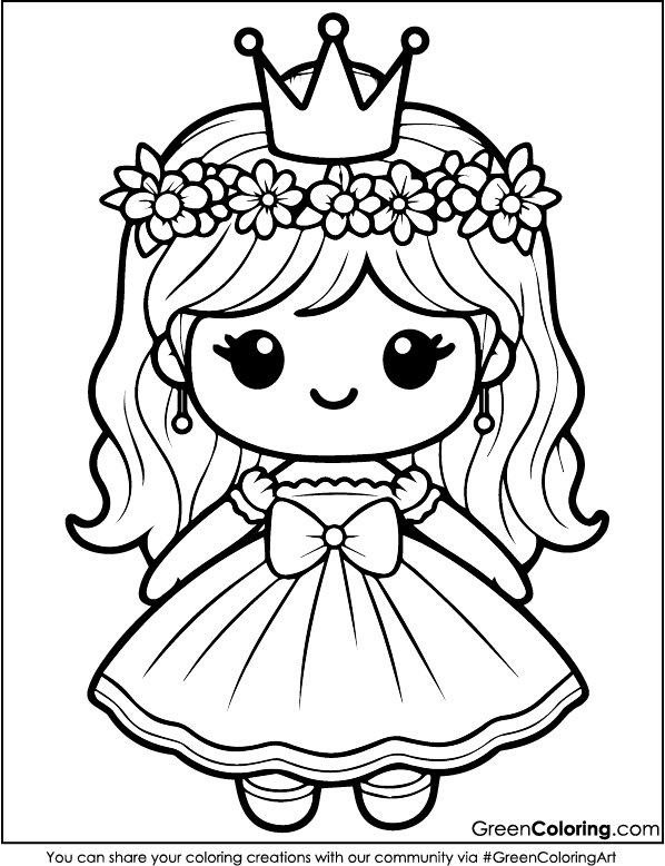 Free Printable Princess Coloring Page PDF