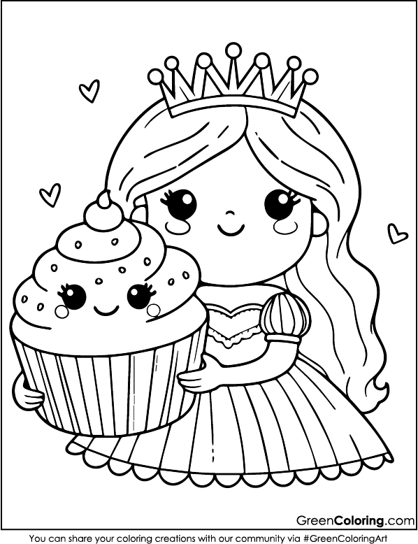 Cute Princess Coloring Pages for Kids