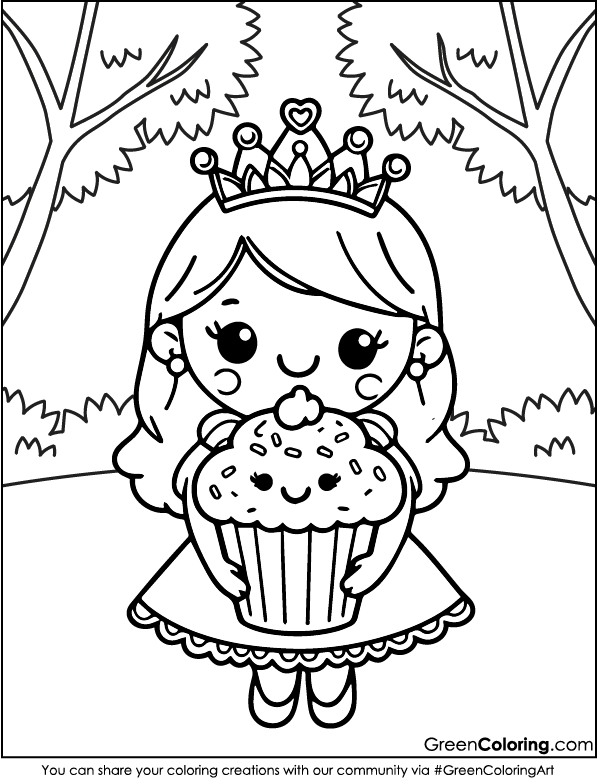 Cute Princess Coloring Pages for Kids