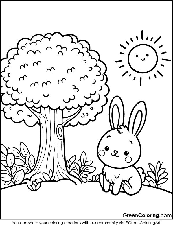 Free Printable Rabbit Coloring Pages PDF Download