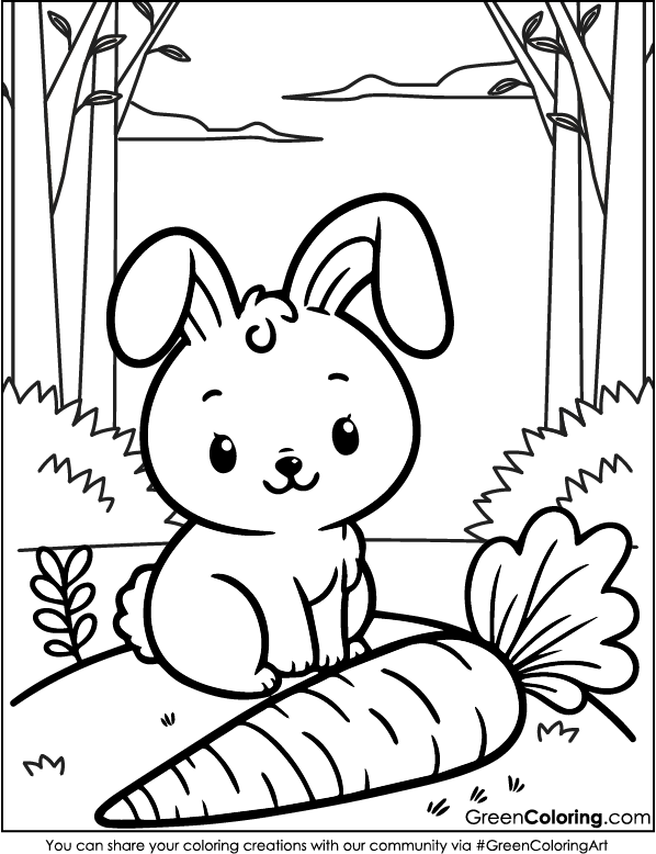 Free Printable Rabbit Coloring Pages PDF