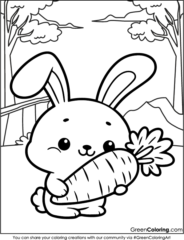 coloring pages of cute rabbits​