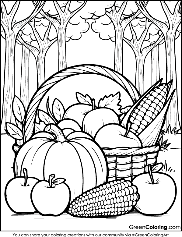 Printable Thanksgiving Coloring Sheets PDF Free Download