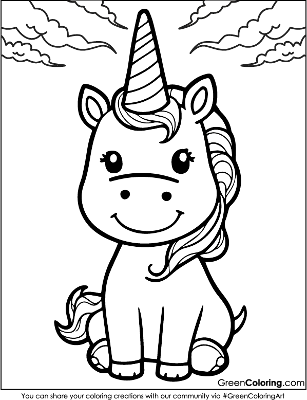 cute unicorn coloring pages