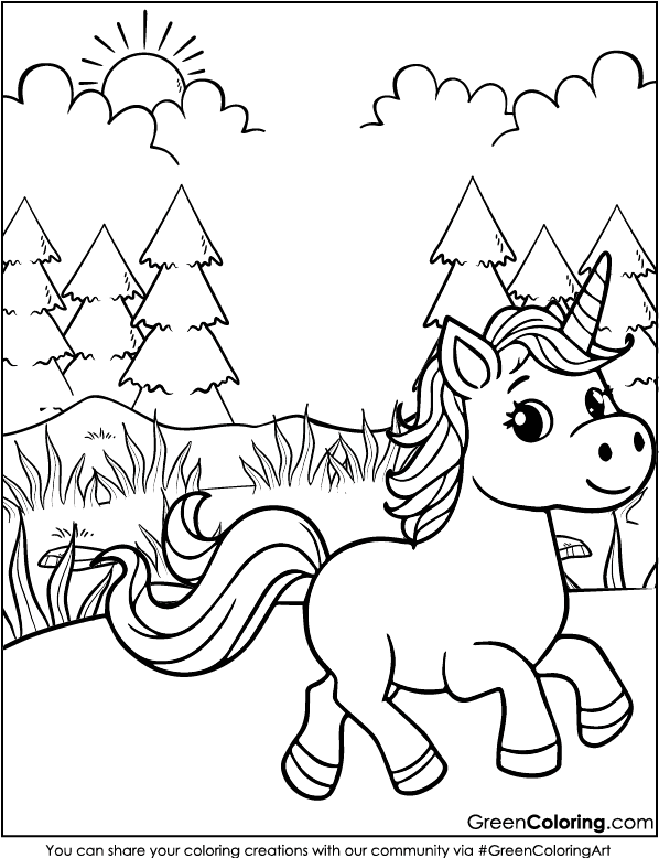 Unicorn Coloring Pages