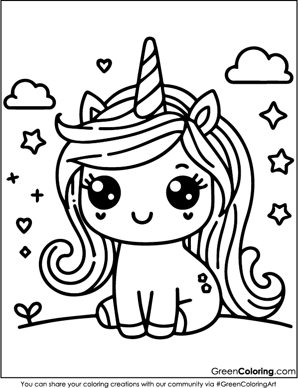 baby unicorn coloring pages