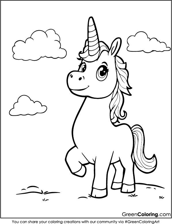 Unicorn Coloring Page