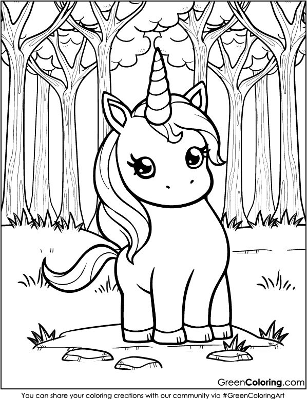 Unicorn Coloring Page pdf