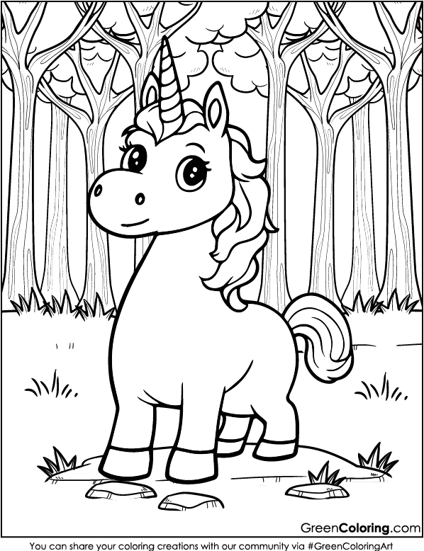 Free Unicorn Coloring Page Printable