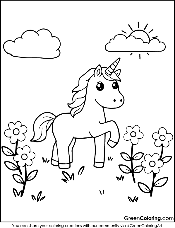 Unicorn Coloring Sheet