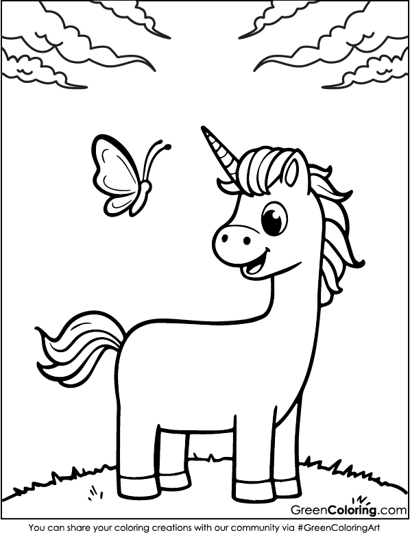 Unicorn Coloring Pages for Kids