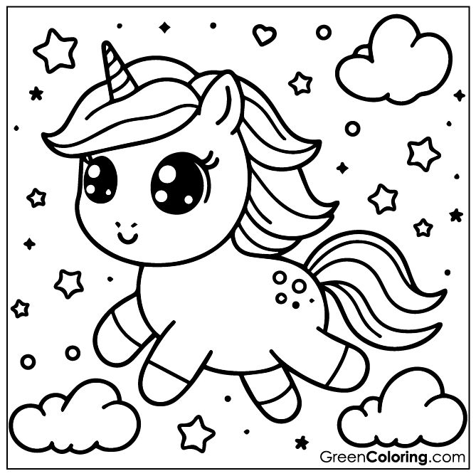 Unicorn Coloring Pages PDF