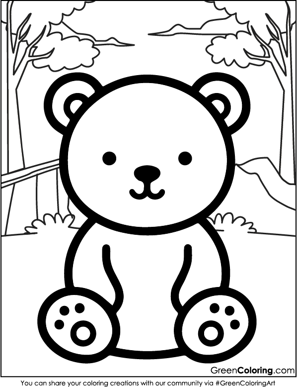 Free Bear Coloring Pages PDF