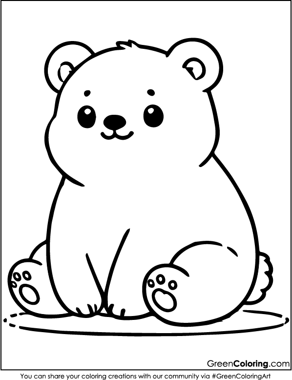 Free Bear Coloring Pages PDF Printable