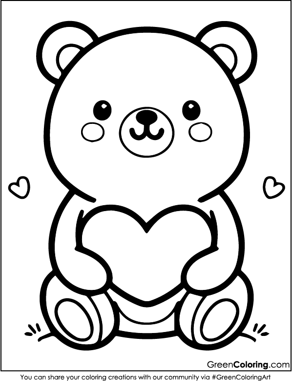 Free Bear Coloring Pages PDF Printable