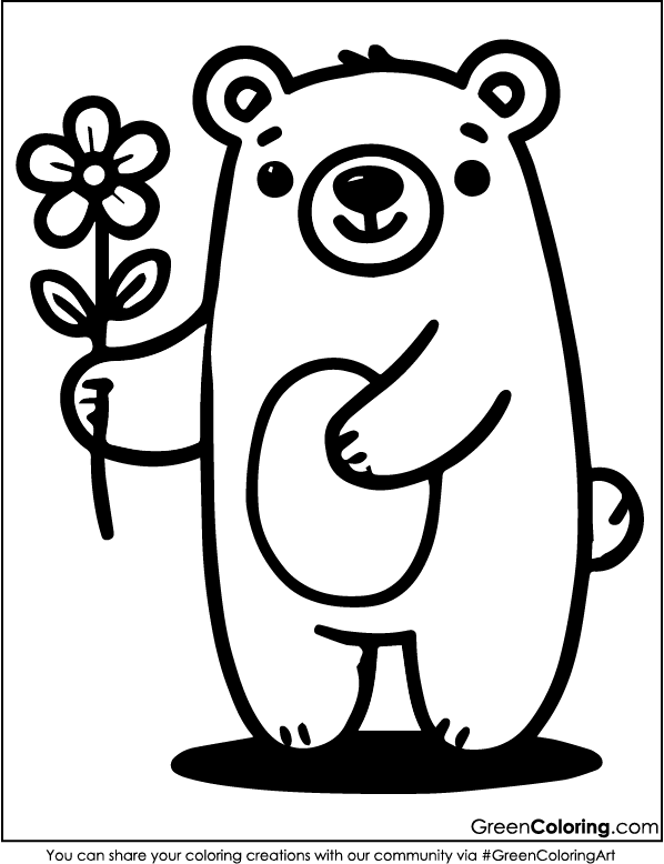 Printable Bear Coloring Pages for Kids and Toddlers