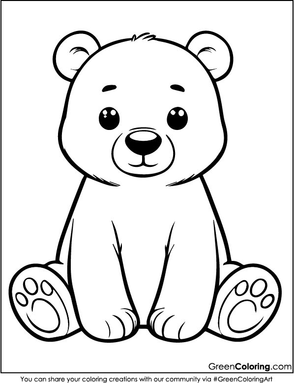 Printable Bear Coloring Pages for Kids and Toddlers