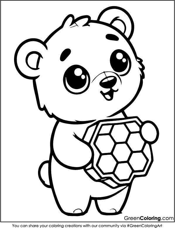 Simple Bear Coloring Pages for Kids and Toddlers